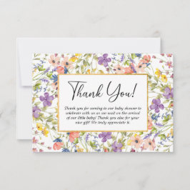 Summer Wildblume Meadow Baby Showbook for Baby Dankeskarte