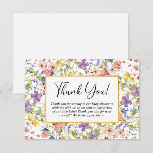 Summer Wildblume Meadow Baby Showbook for Baby Dankeskarte