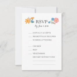 Summer Wildblume Wedding RSVP Card