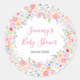 Summer Wildblumen Blumenschmuck Runder Aufkleber