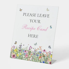 Summer Wildblumen & Butterfly Rezept Card Sockelschild