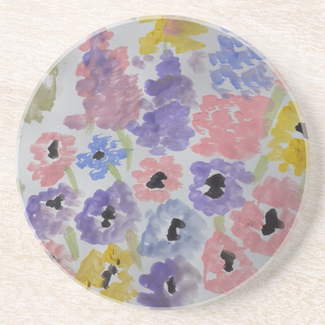 Summer Wildblumen Sandstone Untersetzer (Vorne)