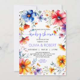 Summer Wildblumen Wreath Baby Dusche Einladung