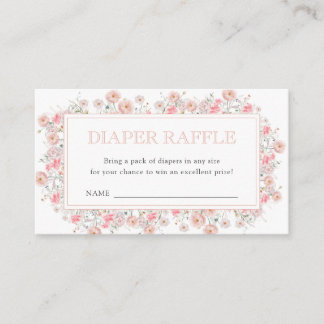 Summer Wildflower Baby Shower Diaper Raffle Begleitkarte