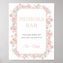 Summer Wildflower Baby Shower Momosa Bar Sign