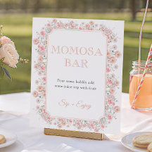 Summer Wildflower Baby Shower Momosa Bar Sign