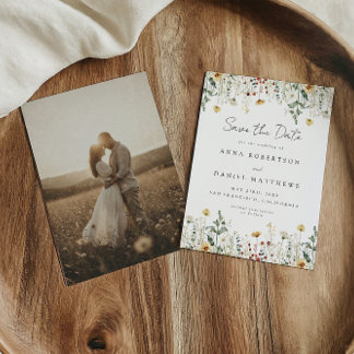 Summer Wildflower Field Photo Save The Date