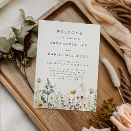 Summer Wildflower Field Wedding Programm