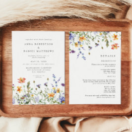 Summer Wildflower Garden All-in-One Wedding Einladung