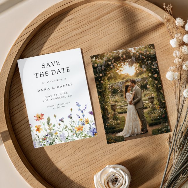 Summer Wildflower Garden Photo Save The Date (Von Creator hochgeladen)