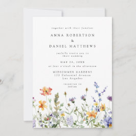 Summer Wildflower Garden QR Code Wedding Einladung