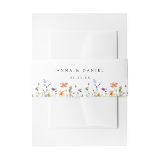 Summer Wildflower Garden Wedding Einladungsbanderole