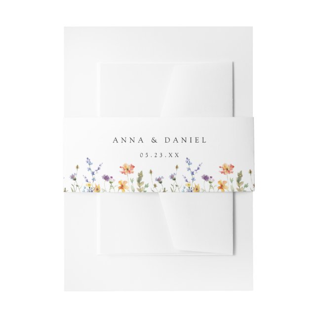 Summer Wildflower Garden Wedding Einladungsbanderole (Vorderseite Beispiel)