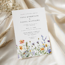 Summer Wildflower Garden Wedding Invitation