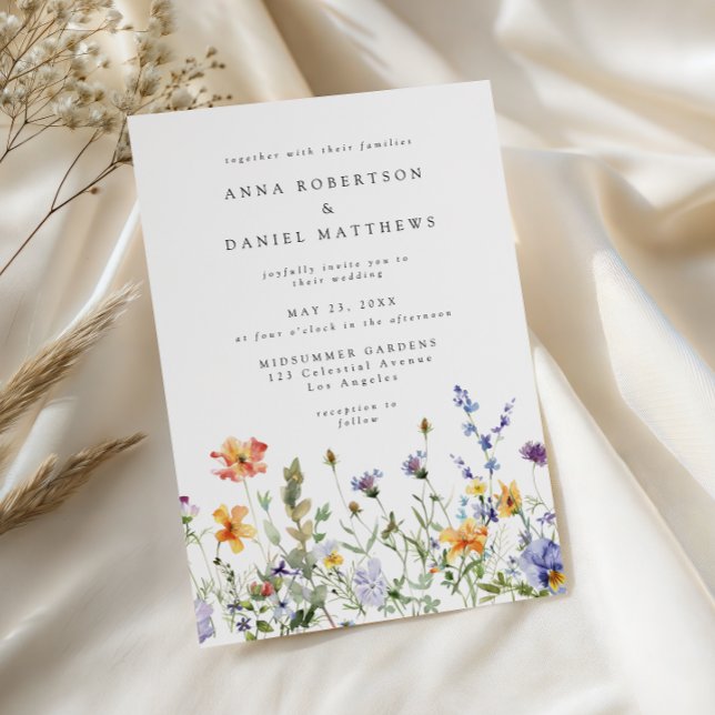 Summer Wildflower Garden Wedding Invitation Einladung (Von Creator hochgeladen)