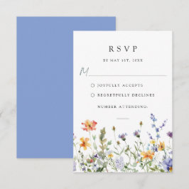 Summer Wildflower Garden Wedding RSVP Card