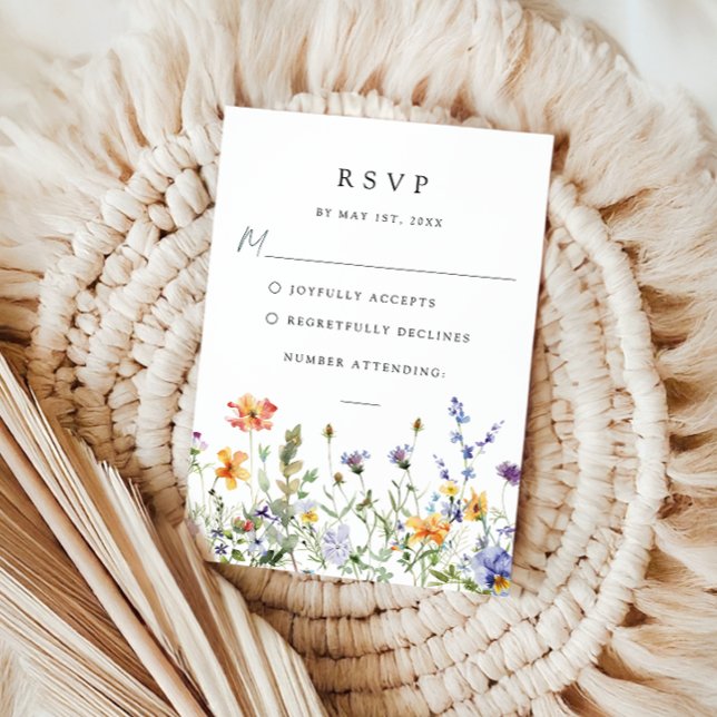 Summer Wildflower Garden Wedding RSVP Card (Von Creator hochgeladen)