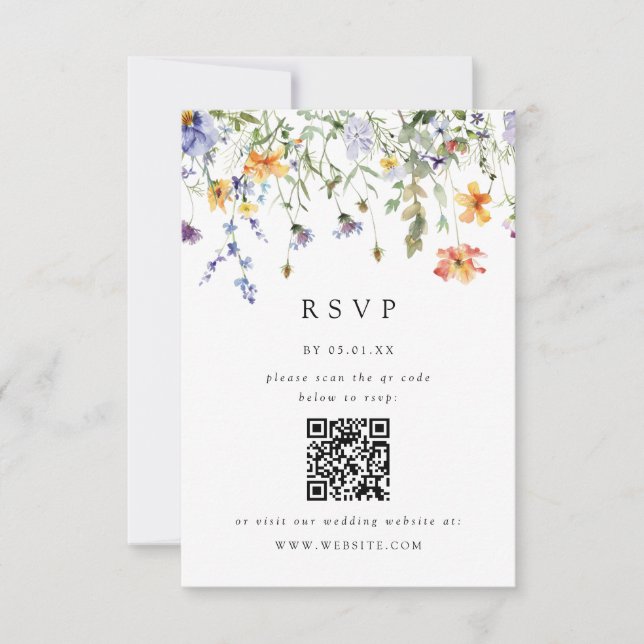 Summer Wildflower Garden Wedding RSVP Card Karte (Vorderseite)