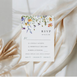 Summer Wildflower Garden Wedding RSVP Card Karte