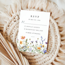Summer Wildflower Garden Wedding RSVP Card Karte