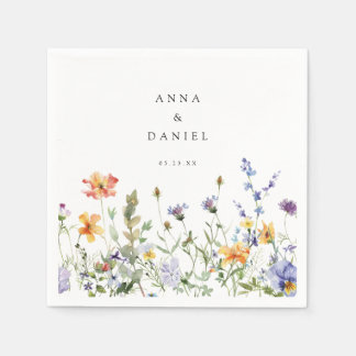 Summer Wildflower Garden Wedding Serviette