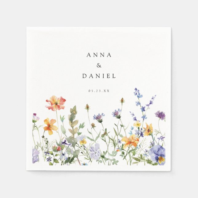 Summer Wildflower Garden Wedding Serviette (Vorderseite)