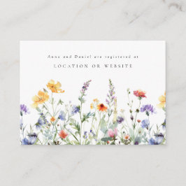 Summer Wildflower Wedding Registry Enclosure Begleitkarte
