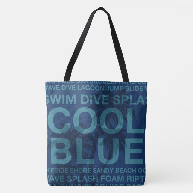 Summer Words Poolside und Palm Tree Beach Bag Tasche (Vorderseite)