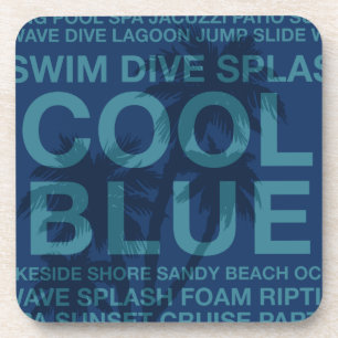 Summer Words Poolside und Palmen Tree Untersetzer