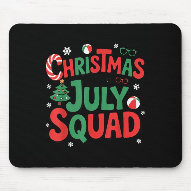 Summer Xmas Christmas In July Squad Funny Aloha To Mousepad (Vorne)