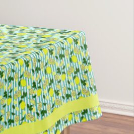 Summer Yellow and Sea Blue Lemon Frucht gestreift Tischdecke