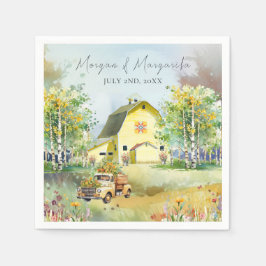 Summer Yellow Barcocktail Napkin Serviette