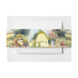 Summer Yellow Barn Einladung Bauchband Einladungsbanderole
