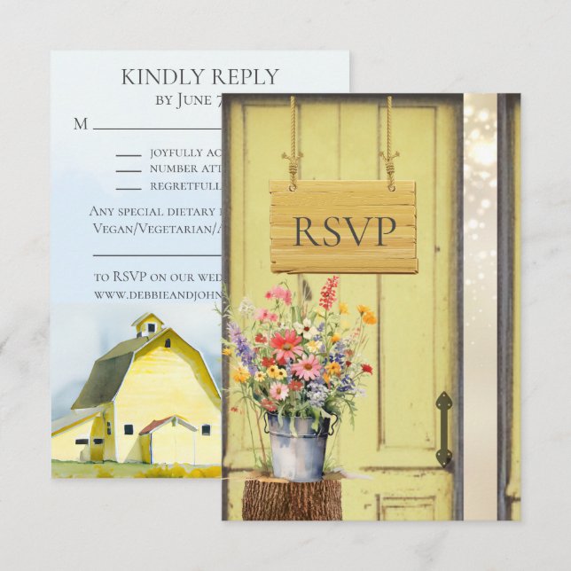 Summer Yellow Barn UAWG Enclosure Card Einladung (Vorne/Hinten)
