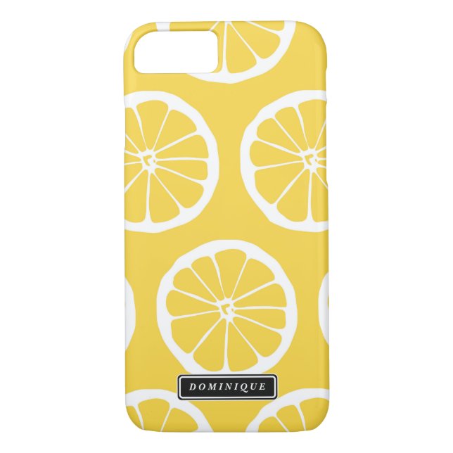 Summer Yellow Lemon Slices Pattern iPhone Case (Rückseite)