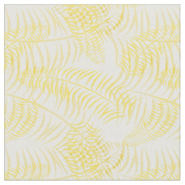 Summer Yellow White Palme Print Stoff