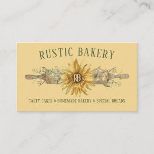 Summer Yellow Wood Rolling Button Sonnenblumen Bäc Visitenkarte