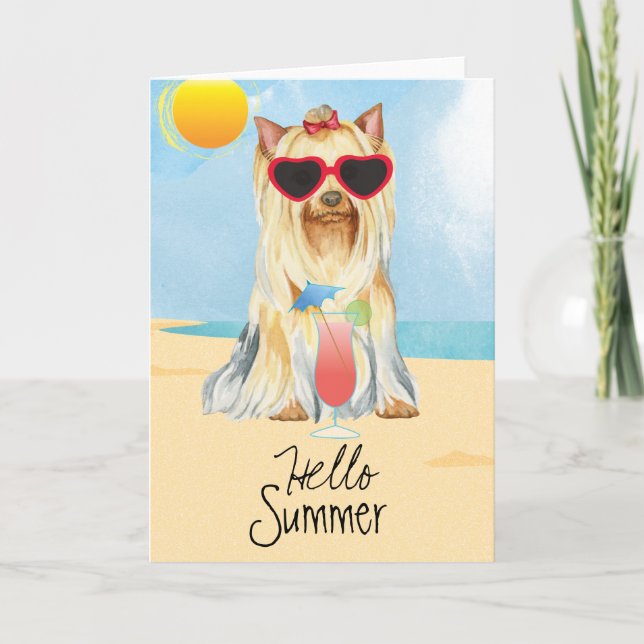 Summer Yorkie Karte (Vorderseite)