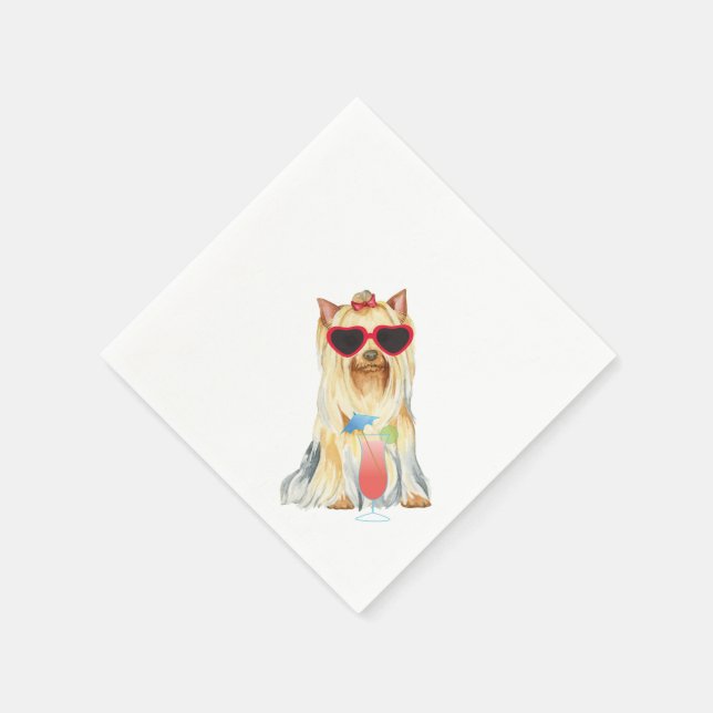Summer Yorkie Serviette (Ecke)