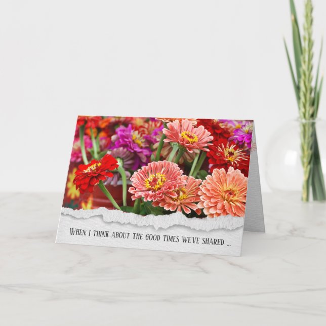 Summer Zinnia Freundschaftskarte Karte (Vorderseite)