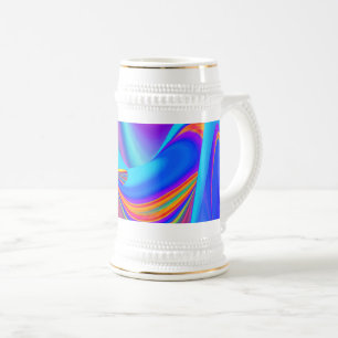 Summerfeeling , Abstrakt 3D Rainbowart Bierglas