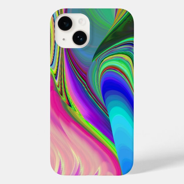 Summerfeeling , Abstrakt 3D Rainbowart Case-Mate iPhone 14 Hülle (Rückseite)