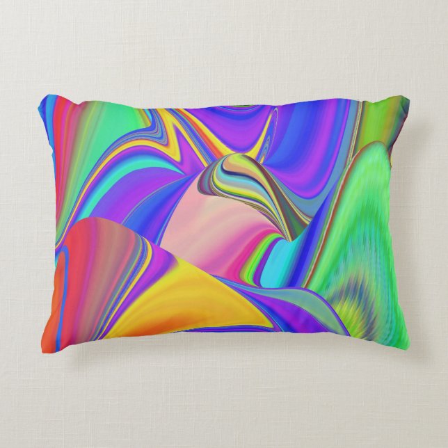 Summerfeeling , Abstrakt 3D Rainbowart Dekokissen (Vorderseite)