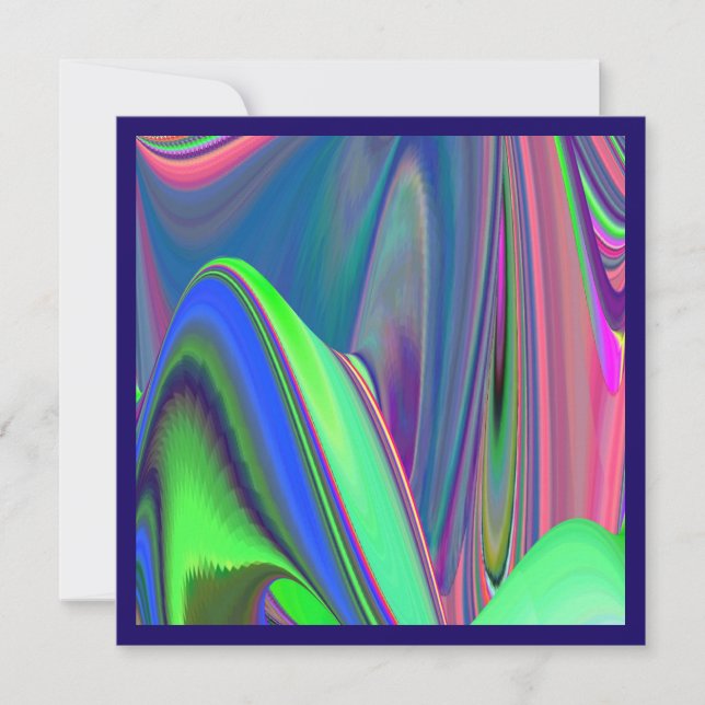 Summerfeeling , Abstrakt 3D Rainbowart Einladung (Vorderseite)