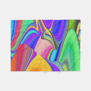 Summerfeeling , Abstrakt 3D Rainbowart Fleecedecke