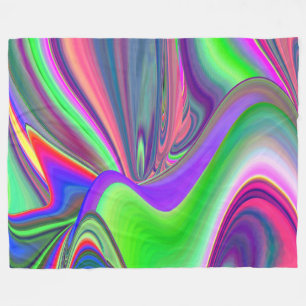 Summerfeeling , Abstrakt 3D Rainbowart Fleecedecke