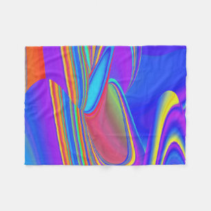 Summerfeeling , Abstrakt 3D Rainbowart Fleecedecke