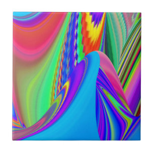 Summerfeeling , Abstrakt 3D Rainbowart Fliese