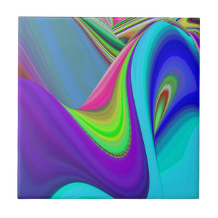 Summerfeeling , Abstrakt 3D Rainbowart Fliese