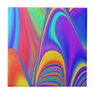 Summerfeeling , Abstrakt 3D Rainbowart Fliese